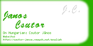 janos csutor business card